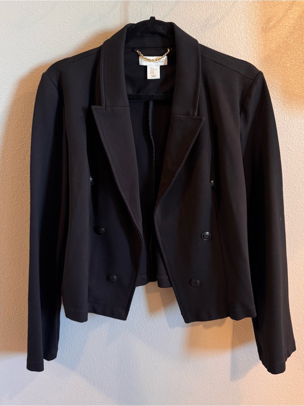 Cynthia Rowley Black Double-Breasted Blazer Jacket